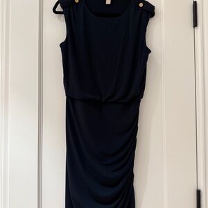 Elegant Blue Sleeveless Dress